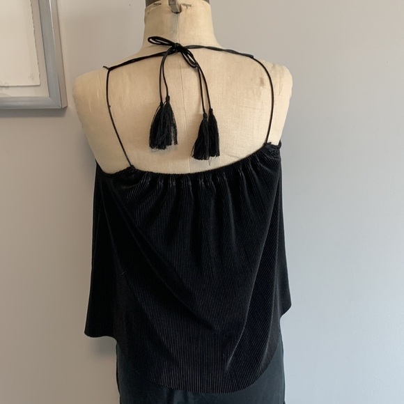 Artistix Tassel Strap Tank Top Black XSmall Ribbed - Picture 2 of 6